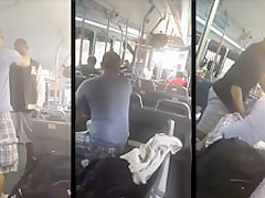 Douchebag Talks Trash On a Bus and Gets Knocked Out